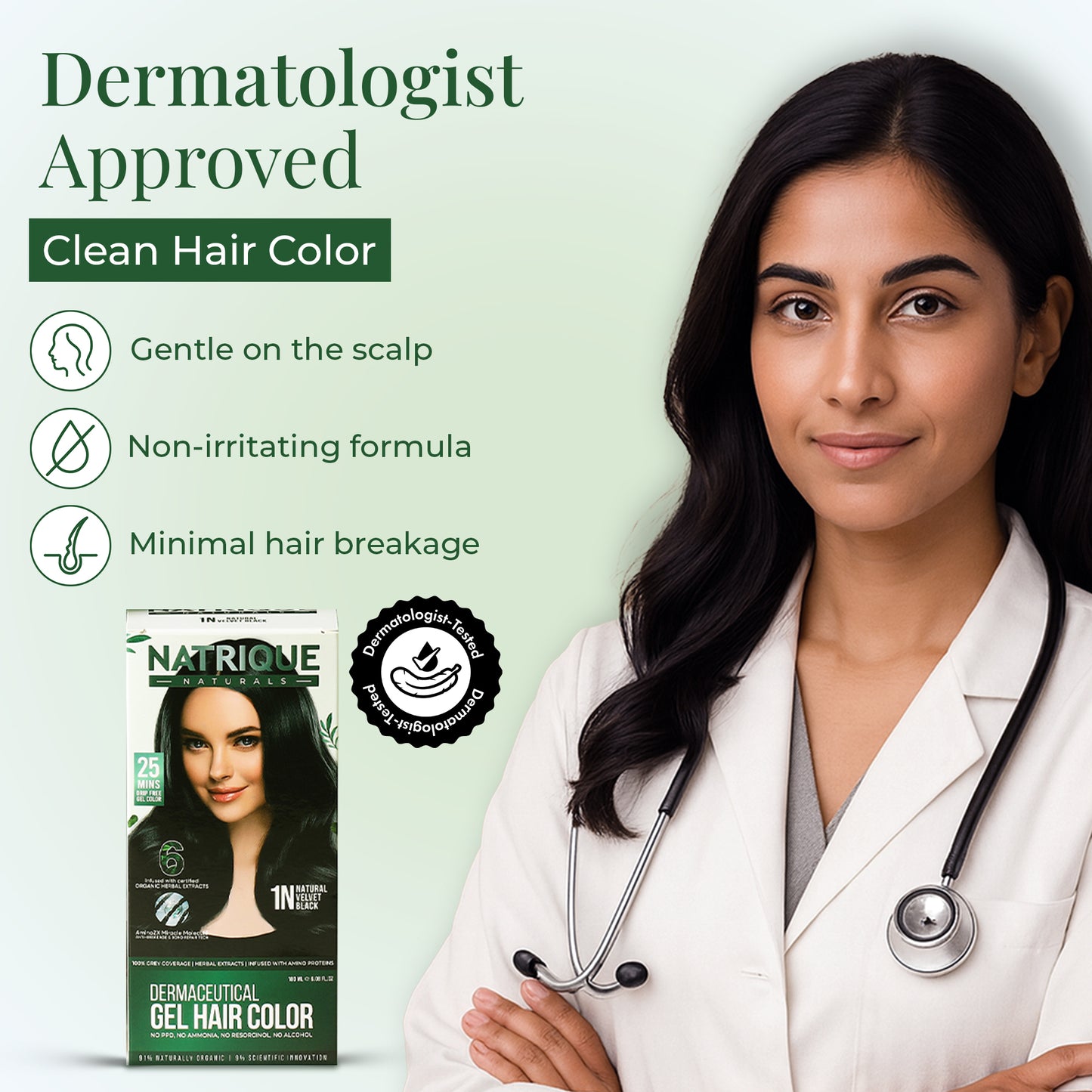 Damage Free Gel Hair Color infused with Amino Peptides & 6 Herbs | Dark Mocha Brown 3N | 180ML