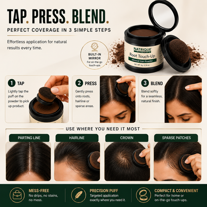 Damage Free Cover Up Hair Powder- For Instant Grey Hair Coverage & Root Touch-Up