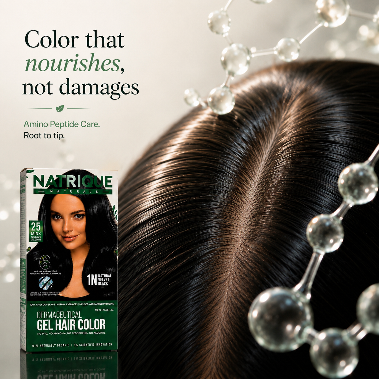 Damage Free Gel Hair Color infused with Amino Peptides & 6 Herbs | Available in 7 Shades_Test Variants