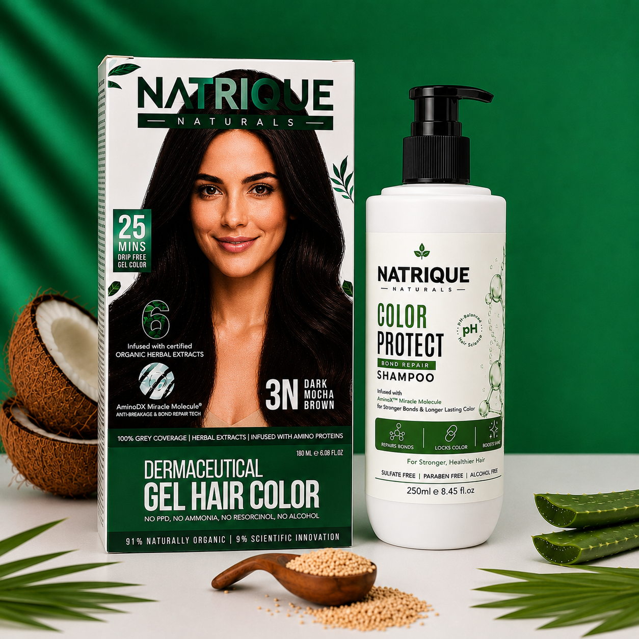 Damage Free Gel Hair Color infused with Amino Peptides & 6 Herbs | Available in 7 Shades_Test Variants
