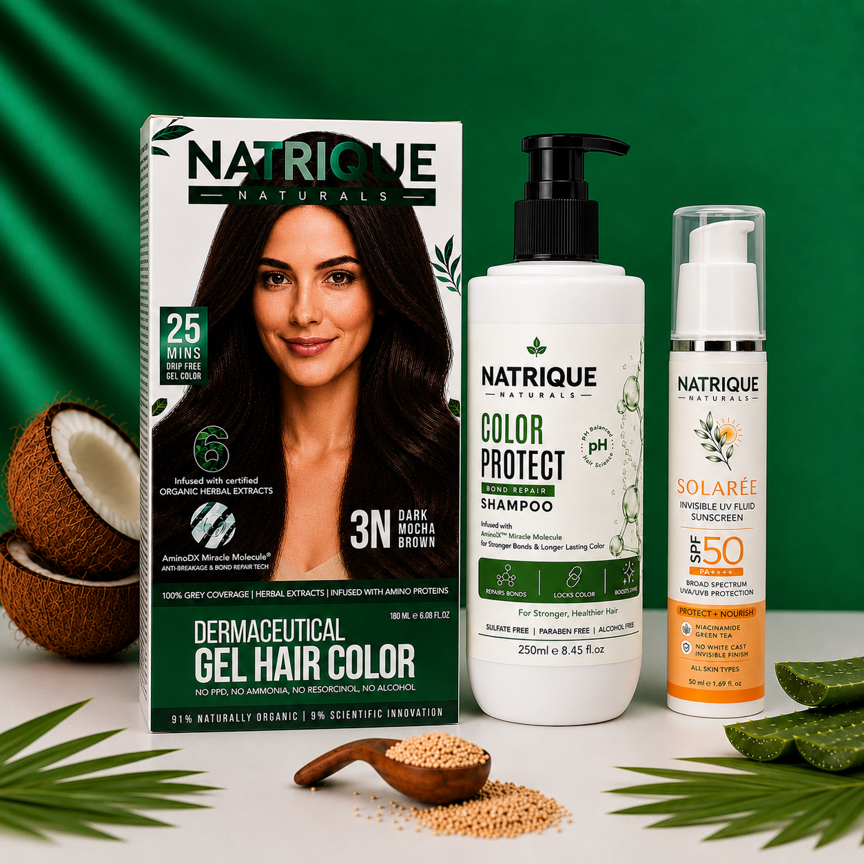 Damage Free Gel Hair Color infused with Amino Peptides & 6 Herbs | Available in 7 Shades_Test Variants