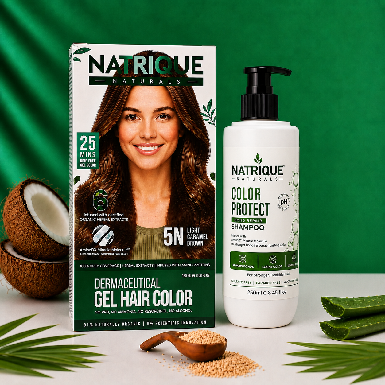 Damage Free Gel Hair Color infused with Amino Peptides & 6 Herbs | Available in 7 Shades_Test Variants