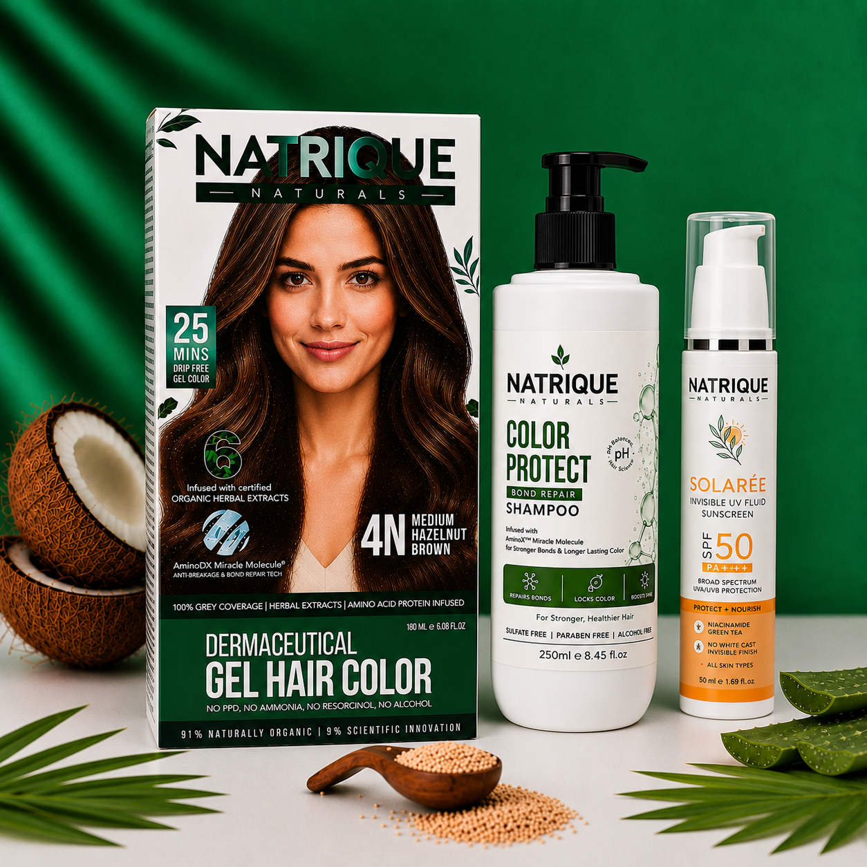 Damage Free Gel Hair Color infused with Amino Peptides & 6 Herbs | Available in 7 Shades_Test Variants
