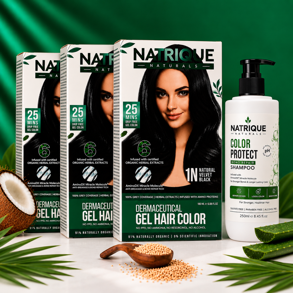 Super Saver Combo | Gel Hair Color with Amino Peptides & 6 Herbs | Available in 7 Shades