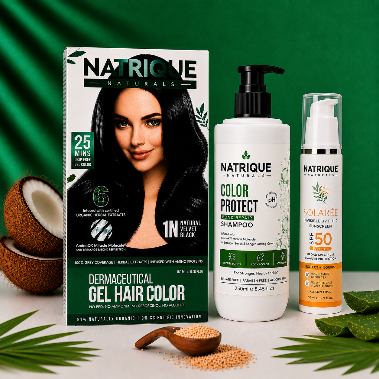 Damage Free Gel Hair Color infused with Amino Peptides & 6 Herbs | Available in 7 Shades_Test Variants
