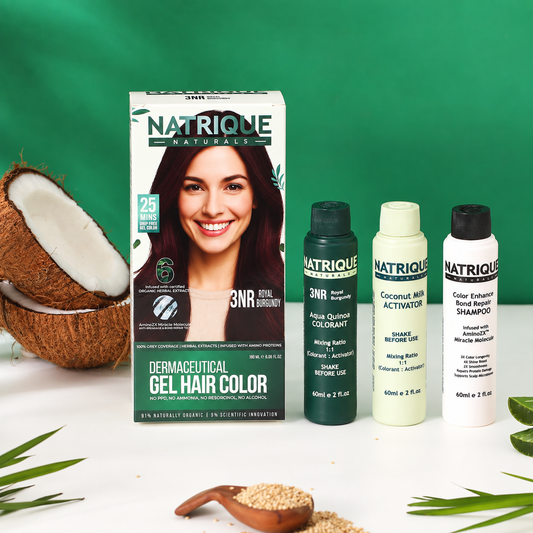 Damage Free Gel Hair Color infused with Amino Peptides & 6 Herbs | Royal Burgundy 3NR | 180ML