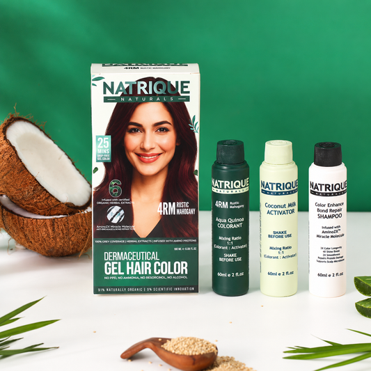Damage Free Gel Hair Color infused with Amino Peptides & 6 Herbs | Rustic Mahogany 4RM | 180ml
