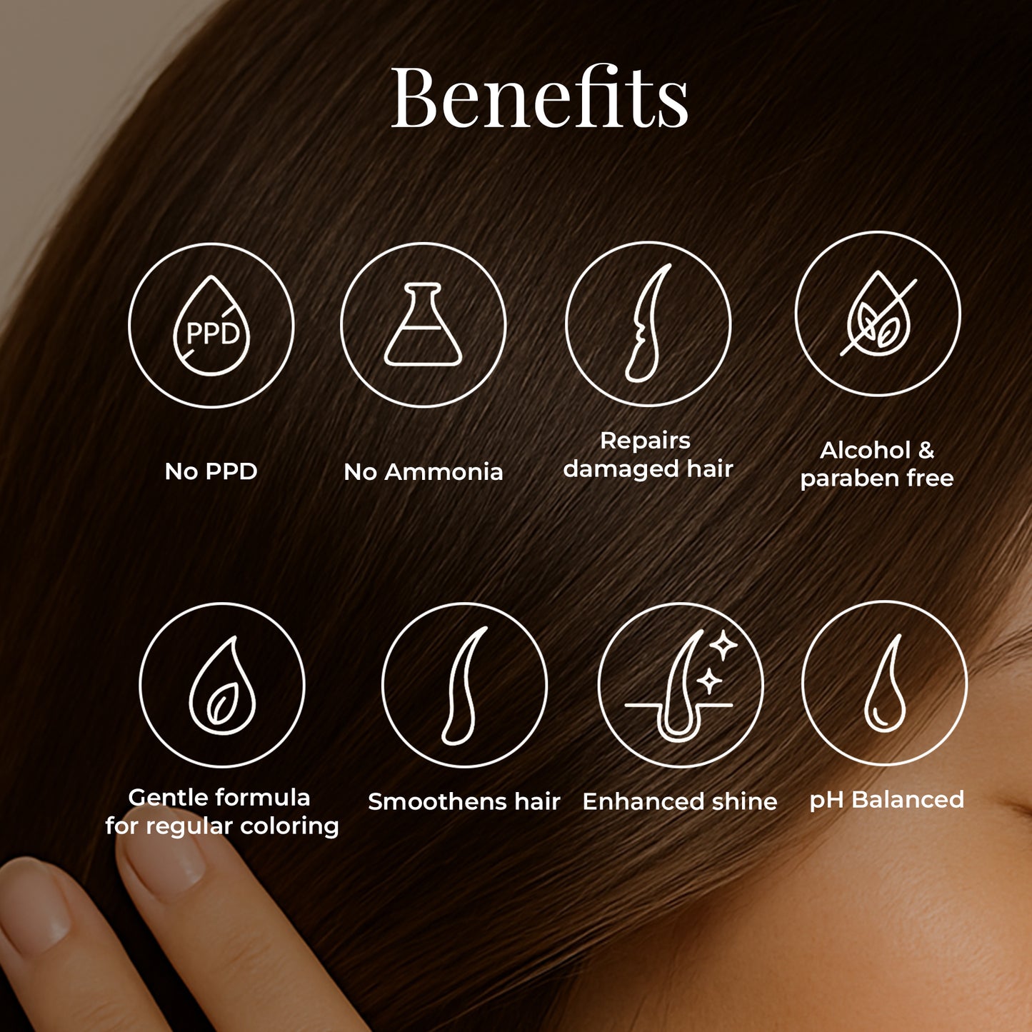 Damage Free Gel Hair Color infused with Amino Peptides & 6 Herbs | Dark Mocha Brown 3N | 180ML