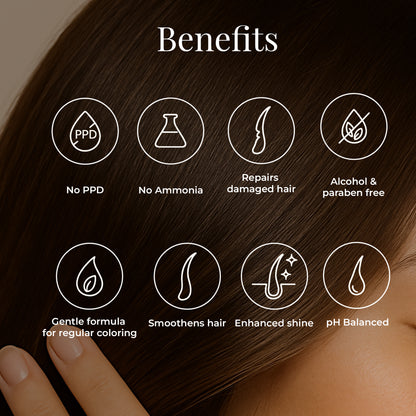 Damage Free Gel Hair Color infused with Amino Peptides & 6 Herbs | Dark Mocha Brown 3N | 180ML