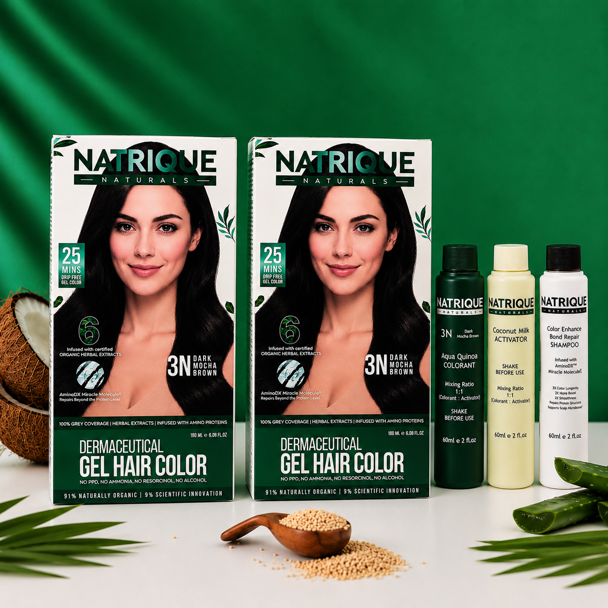 Damage Free Gel Hair Color infused with Amino Peptides & 6 Herbs | Available in 7 Shades_Test Variants