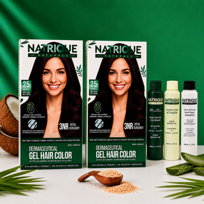 Damage Free Gel Hair Color infused with Amino Peptides & 6 Herbs | Royal Burgundy 3NR | 180ML