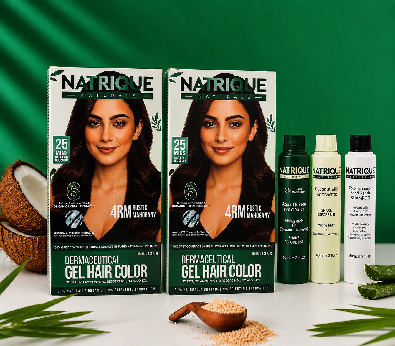 Damage Free Gel Hair Color infused with Amino Peptides & 6 Herbs | Available in 7 Shades_Test Variants