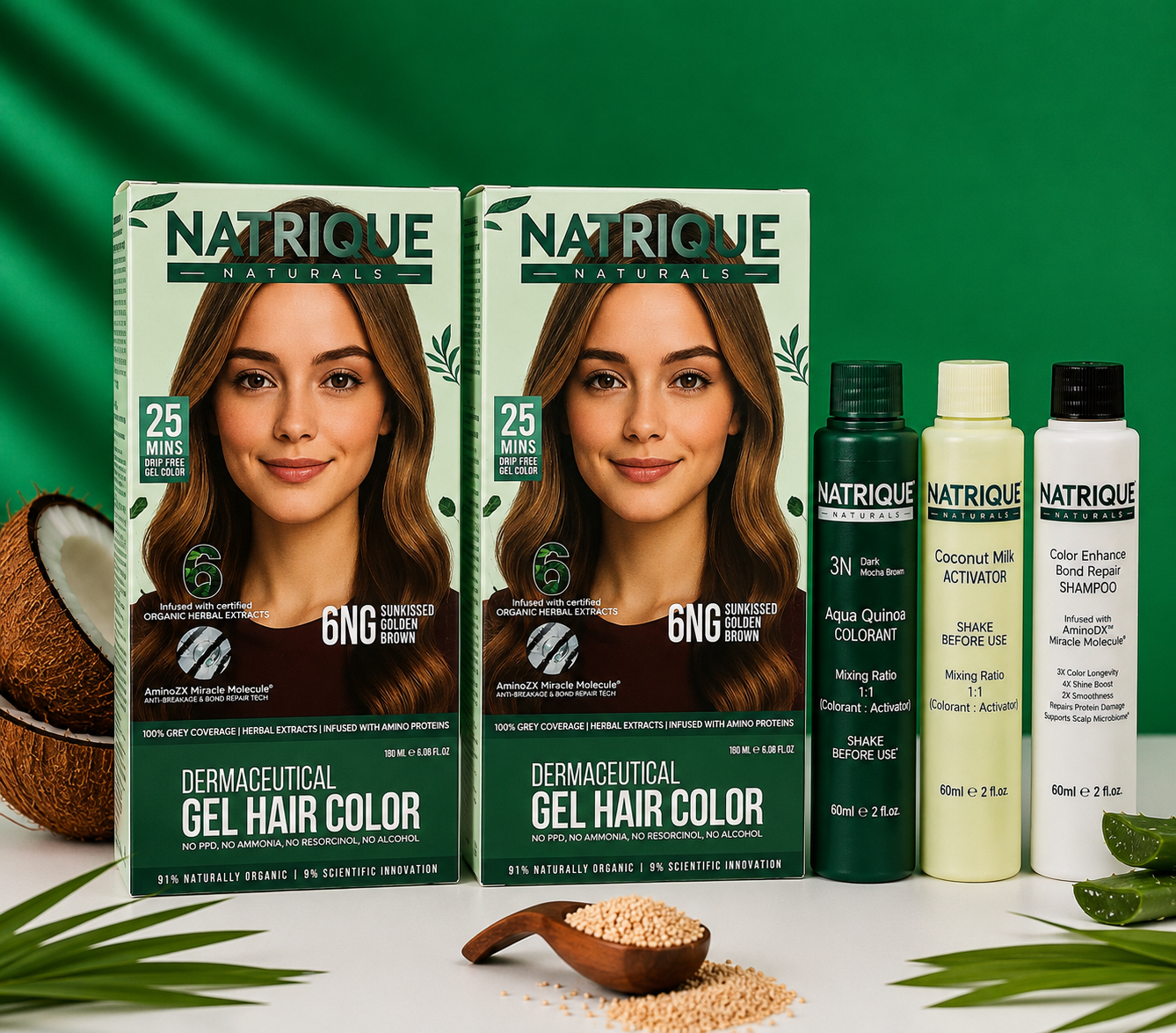 Damage Free Gel Hair Color infused with Amino Peptides & 6 Herbs | Available in 7 Shades_Test Variants
