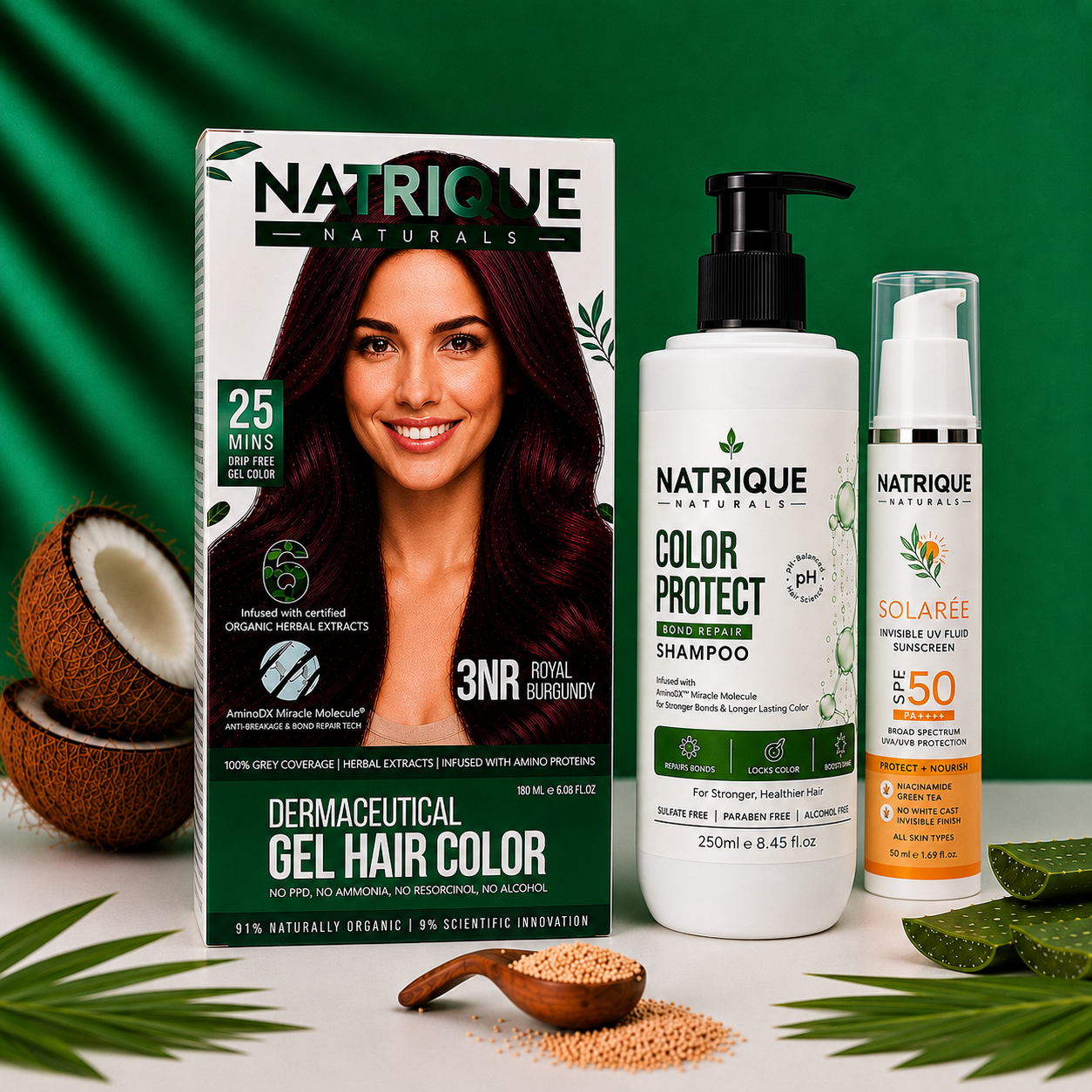 Damage Free Gel Hair Color infused with Amino Peptides & 6 Herbs | Available in 7 Shades_Test Variants