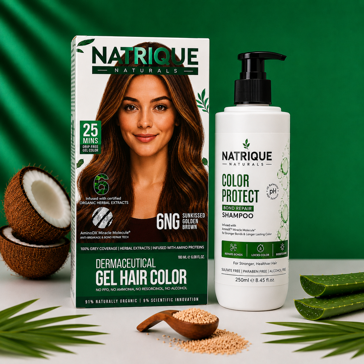 Damage Free Gel Hair Color infused with Amino Peptides & 6 Herbs | Available in 7 Shades_Test Variants