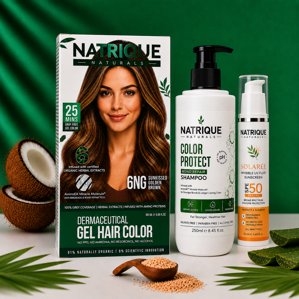 Damage Free Gel Hair Color infused with Amino Peptides & 6 Herbs | Available in 7 Shades_Test Variants