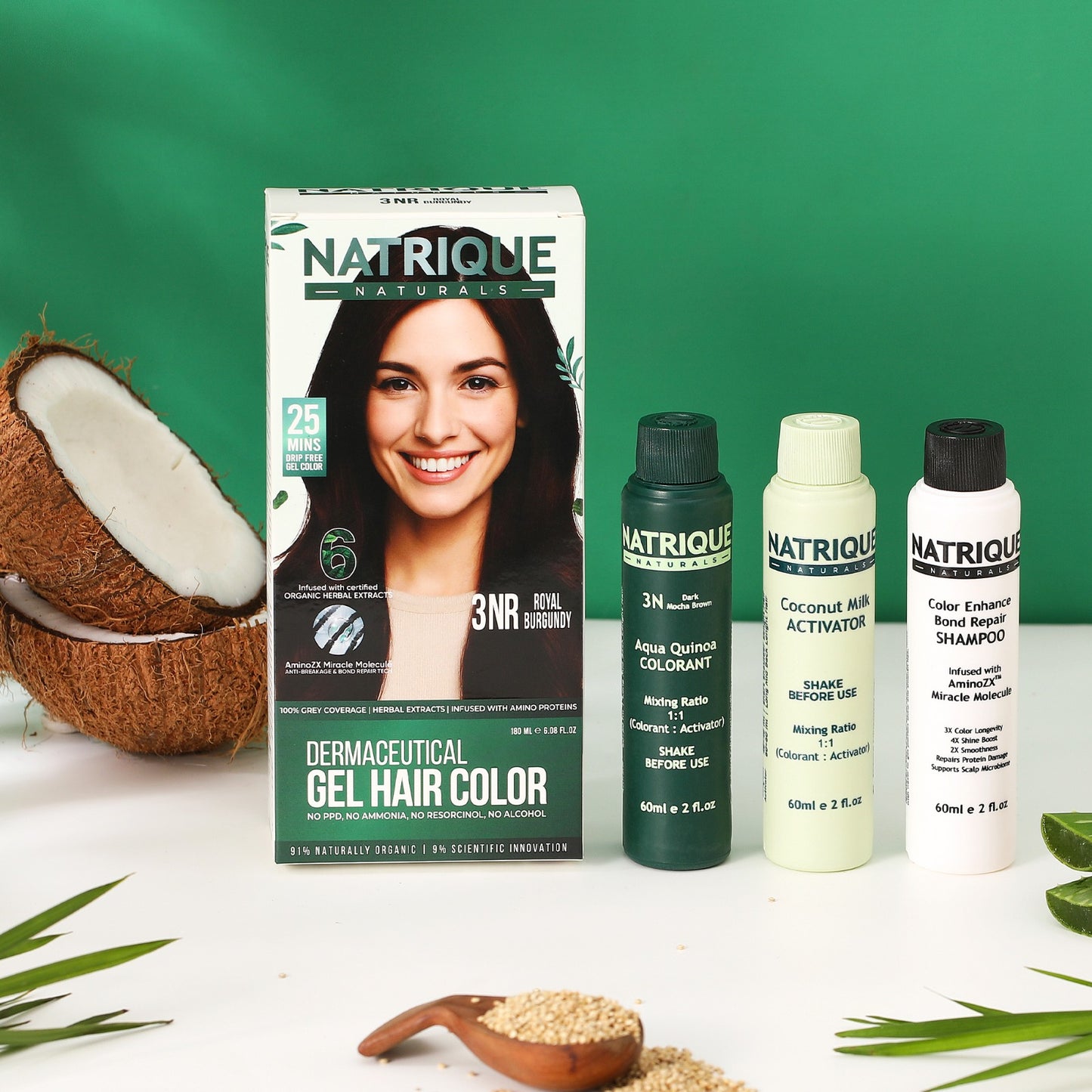 Damage Free Gel Hair Color infused with Amino Peptides & 6 Herbs | Available in 7 Shades